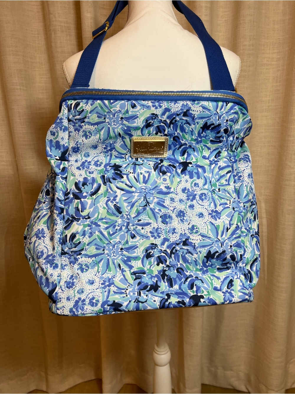 Lilly Pulitzer Blue Floral Cooler Tote Bag